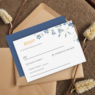 Elégant mariage floral bleu RSVP