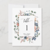 Élégant Mariage floral blissant Numéro de table (Devant)