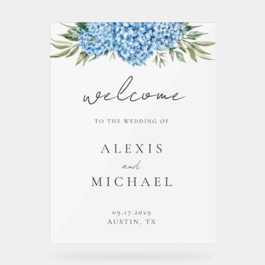 Élégant Mariage floral Blue Hydrangea (Recto)