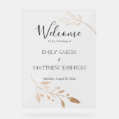 Élégant Mariage floral botanique Gold Foil (Recto)