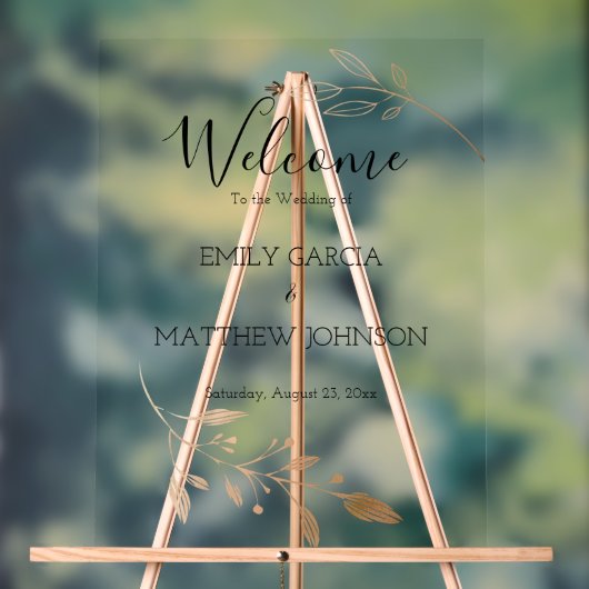 Élégant Mariage floral botanique Gold Foil (Neutre)