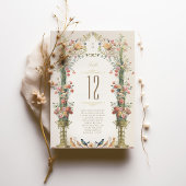 Elégant Mariage Floral Carte Numéro de table