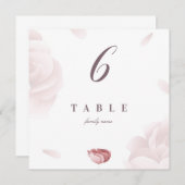 Elégant Mariage Floral Carte Numéro de table (Devant / Derrière)
