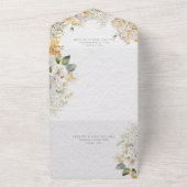 Élégant Mariage Floral Chic Tout En Une Invitation (Dehors)