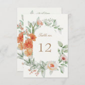 élégant mariage floral d'été numéro de table (Devant / Derrière)