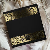 Élégant Mariage Floral d'or noir