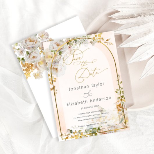 Élégant mariage floral Enregistrer la carte de dat