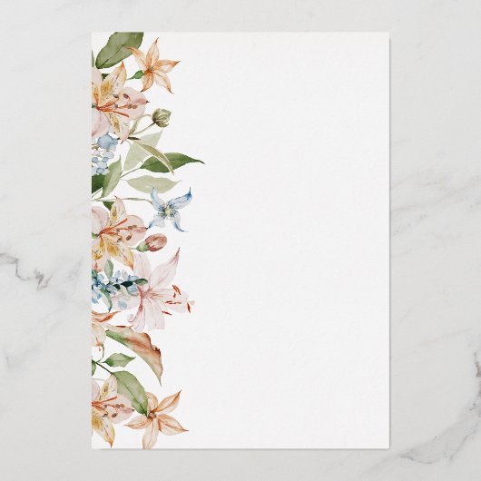 Élégant Mariage floral Invitation (Verso)