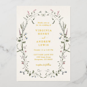 Élégant Mariage floral Invitation