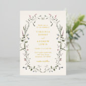 Élégant Mariage floral Invitation (Debout devant)