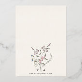 Élégant Mariage floral Invitation (Verso)