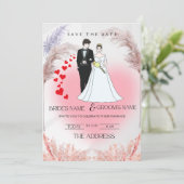 Elégant mariage floral Invitation dans Soft Pastel (Debout devant)