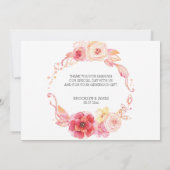 Élégant Mariage Floral Merci Cartes Wreath (Dos)