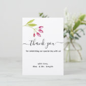 Élégant Mariage Floral moderne Carte de remercieme (Debout devant)