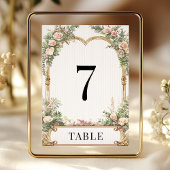 Élégant Mariage Floral Or Numéro de table