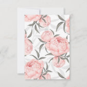 Elégant Mariage Floral Peony Enregistrer La Carte  (Dos)