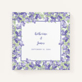 Élégant Mariage Floral Periwinkle Chic Livre d'inv (Devant)