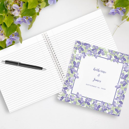 Élégant Mariage Floral Periwinkle Chic Livre d'inv