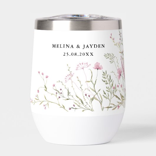 Élégant Mariage floral rose (Avant)