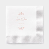 Élégant Mariage floral  Rose personnalisé Or (Recto)