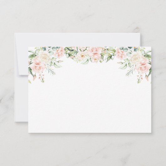 Elégant mariage floral script RSVP (Dos)