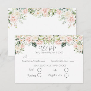 Elégant mariage floral script RSVP