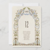 Élégant Mariage Floral victorien carte de siège (Devant)