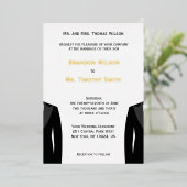 Élégant Mariage Gay Real Gold Invitations (Debout devant)