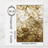 Elégant Mariage Gold Design Étiquette de vin (Étiquettes simples)