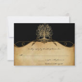 Elégant mariage Gold et Black Tree RSVP (Dos)