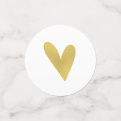 Élégant Mariage Gold Heart Table Confetti (Petit recto)