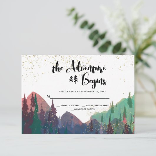 Elégant mariage Gold Mountain RSVP (Debout devant)