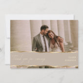 Elegant Mariage Gold Photo Merci Cartes (Devant)