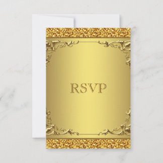 Elégant mariage Gold RSVP