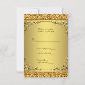 Elégant mariage Gold RSVP (Dos)