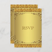 Elégant mariage Gold RSVP (Devant / Derrière)