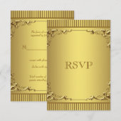 Elégant mariage Gold RSVP (Devant / Derrière)
