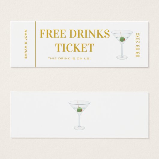 Élégant Mariage Gold White Bar (Devant & derrière)