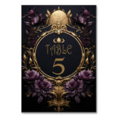 Élégant Mariage gothique Carte Numéro de table (Dos)