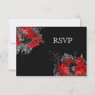 Elégant mariage gothique floral carte RSVP