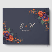 Élégant Mariage gothique Floral Livre d'hôtes (Verso)