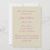 Elégant Mariage Gown Engagement Party Invitation (Dos)