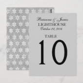 Elégant Mariage gris argent carte numéro de table (Devant / Derrière)