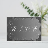 Elégant mariage gris et argent RSVP (Debout devant)