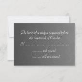 Elégant mariage gris et argent RSVP (Dos)