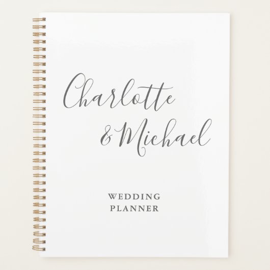 Élégant mariage gris et blanc avec écriture de sig (Devant)