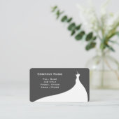 Elégant Mariage gris foncé Carte de visite (Debout devant)
