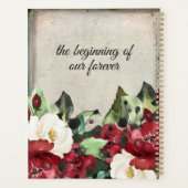 Élégant Mariage Grunge Rouge foncé Floral Goth (Dos)