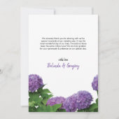 Élégant Mariage Hydrangea violet Carte de remercie (Devant)