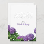 Élégant Mariage Hydrangea violet Carte de remercie (Devant / Derrière)